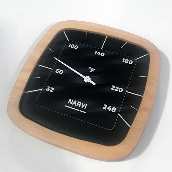 Narvi Black Thermometer Fahrenheit **Can only be purchased with sauna**