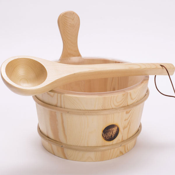 Wooden Bucket & Ladle **Can only be purchased with sauna**