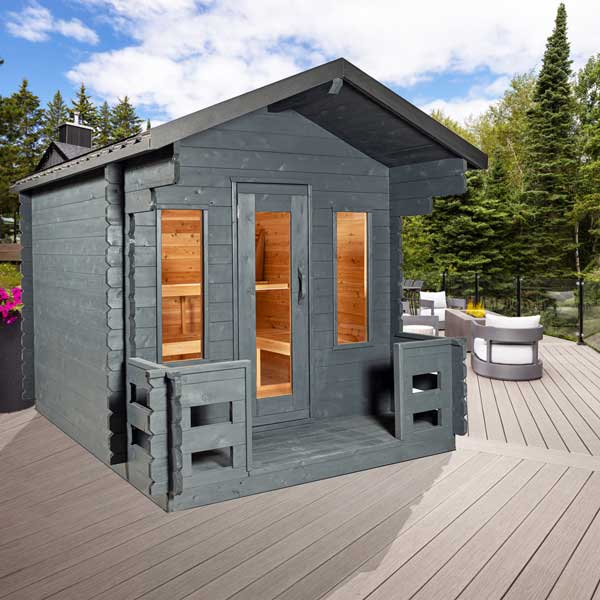 Canadian Timber Georgian Cabin Sauna with Porch
