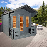 Canadian Timber Georgian Cabin Sauna with Porch