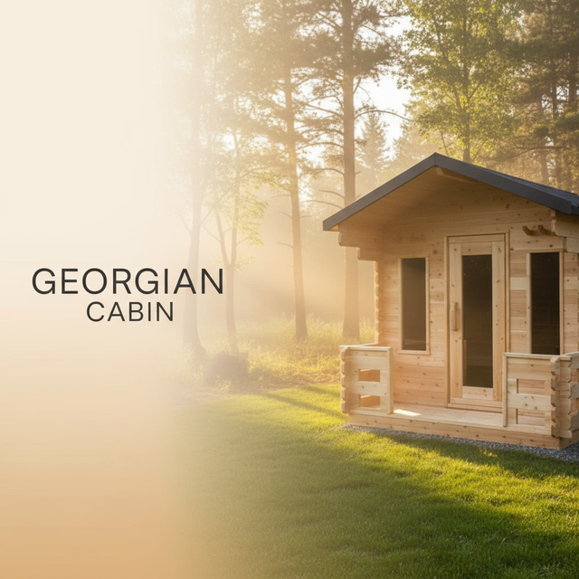 Georgian Cabin Sauna with Porch Hero Banner
