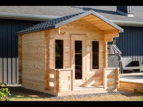 Canadian Timber Georgian Cabin Sauna with Porch
